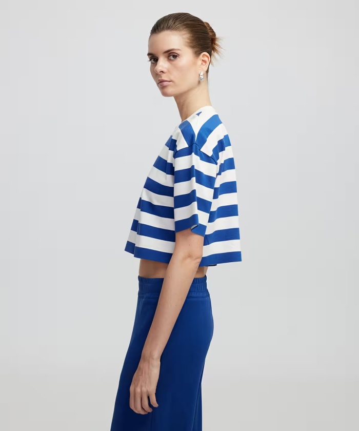 YENİ İPEKYOL KADIN Çizgili crop tişört IS1250070106