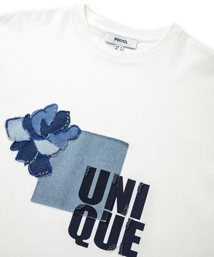 YENİ İPEKYOL KADIN Denim aplikeli tişört IS1250070058