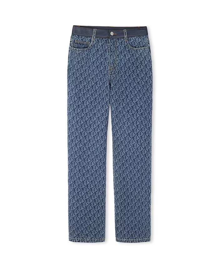 YENİ İPEKYOL KADIN Monogram baskılı jean pantolon IS1250018004