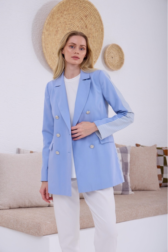 YENİ MOODBASİC SIRTI ÇİZGİLİ BLAZER CEKET MB04.46
