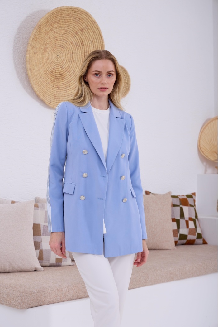 YENİ MOODBASİC SIRTI ÇİZGİLİ BLAZER CEKET MB04.46