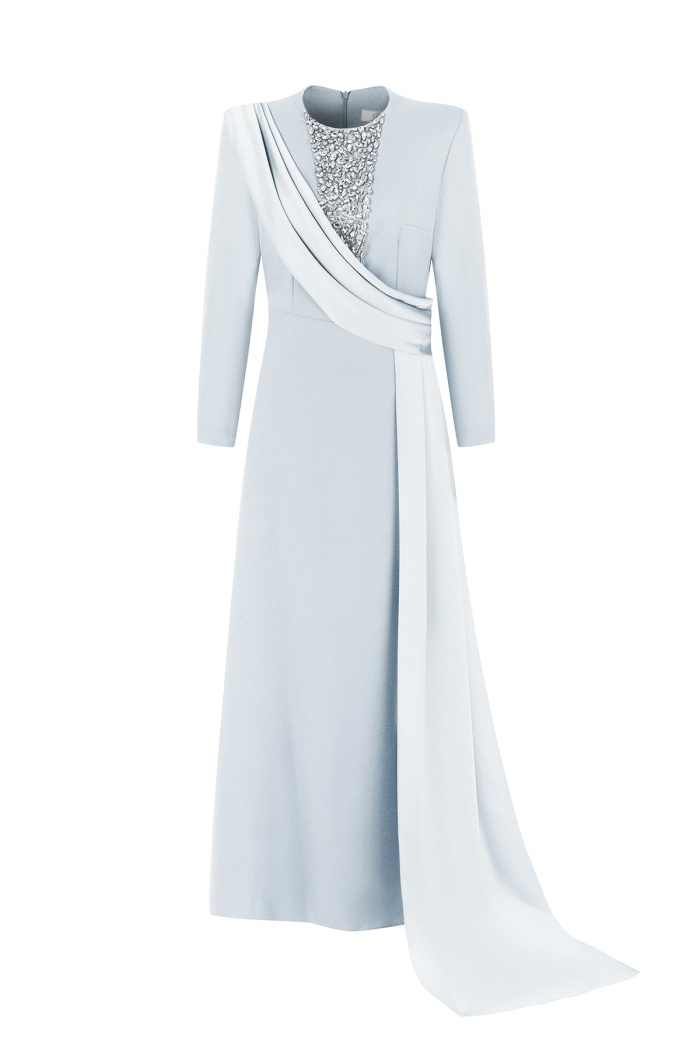 YENİ SENNA DESİGN KADIN QUEEN SAPHIRE DRESS ELBİSE 3029S23