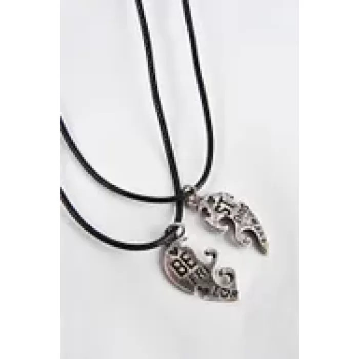 Best Friends Forever Tasarımlı Antik Gümüş Kaplamalı Unısex Arkadaşlık Kolyesi