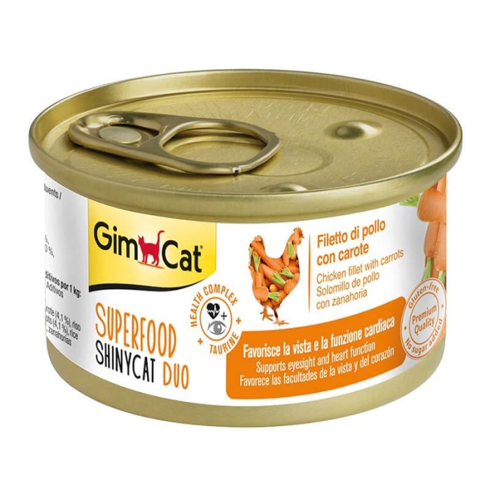 GimCat Shinycat Tavuklu Havuçlu Fileto Kedi Maması 70gr