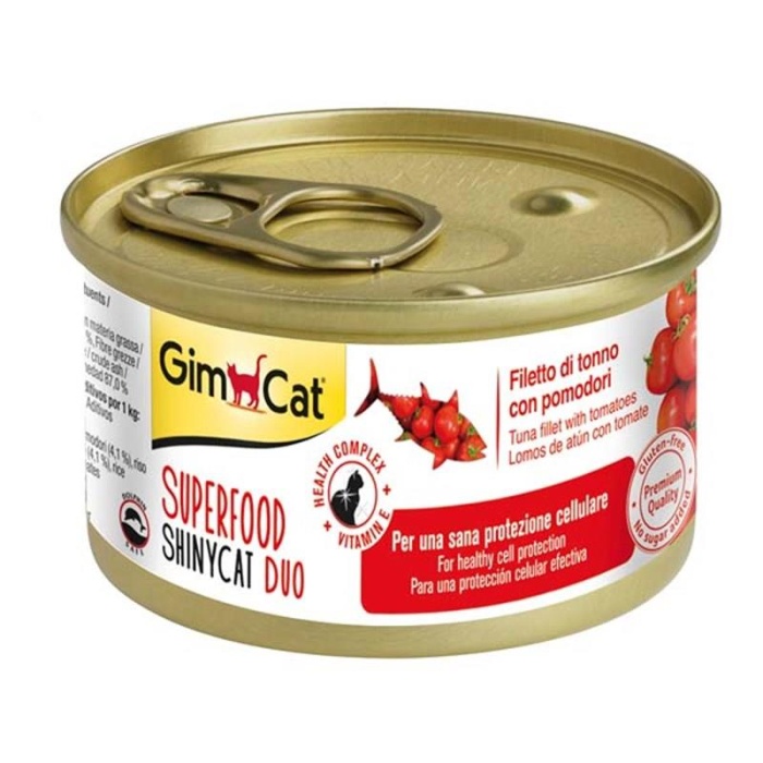 GimCat Shinycat Ton Balıklı ve Domatesli Fileto Kedi Maması 70gr