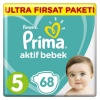 Prima Aktif Bebek Bezi 5 Beden Junior 11-16 Kg 68li Ultra Fırsat Paketi