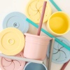 Bibaby Organik Çorap Soket 2li Basic Desenli Gri - Pembe 6-12 Ay