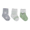 Bibaby Organik Çorap Soket 3lü Bear Yeşil 0-3 Ay