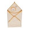 Bibaby Organik Havlu Happy Rainbow Somon - Ekru