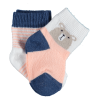Bibaby Organik Çorap Soket 2li Hello Teddy Bear Somon 24-36Ay