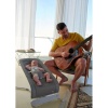 Bibaby Organik Çorap Soket Kaymaz Cats Ekru 5-6Yaş