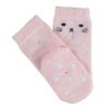 Bibaby Organik Çorap Soket Kaymaz Cats Pembe 5-6Yaş