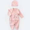Bibaby Organik Zıbın Takımı 3lü Live Color Rabbit Somon 3-6 Ay