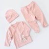 Bibaby Organik Zıbın Takımı 3lü Live Color Rabbit Somon 3-6 Ay