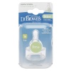 Dr Browns Options+ Dar Ağız Silikon Biberon Emziği 2li 9+ Ay Y Kesim
