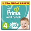 Prima Aktif Bebek Bezi 4 Beden Maxi 9-14 Kg 80li Ultra Fırsat Paketi