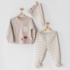 Andy Wawa Zıbın Takımı Organik Newborn Baby Bej 0-3 Ay