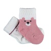 Bibaby Organik Çorap Soket 2li Happy Bear Gül Kurusu 0-6 Ay