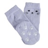 Bibaby Organik Çorap Soket Kaymaz Cats Lila 5-6Yaş