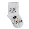 Bibaby Organik Çorap Soket New Cats Ekru 3-4Yaş