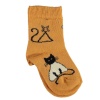 Bibaby Organik Çorap Soket New Cats Hardal 3-4Yaş