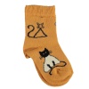 Bibaby Organik Çorap Soket New Cats Hardal 5-6Yaş