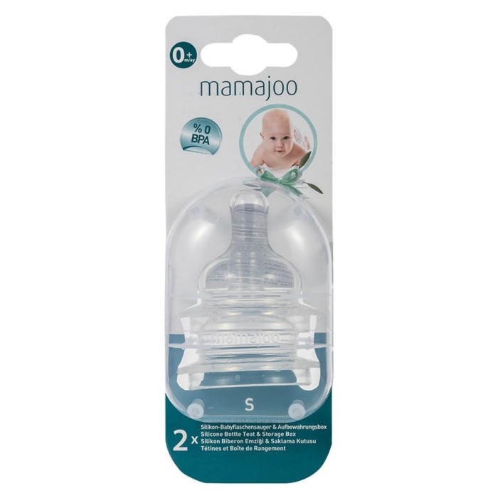 Mamajoo Silikon Biberon Emziği 2li 0+ Ay Yavaş Akış