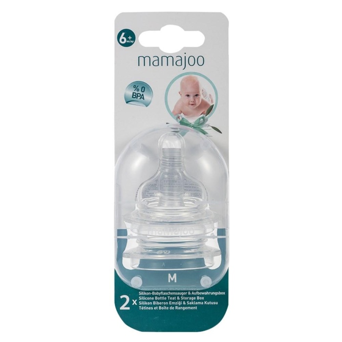Mamajoo Silikon Biberon Emziği 2li 6+ Ay Orta Akış