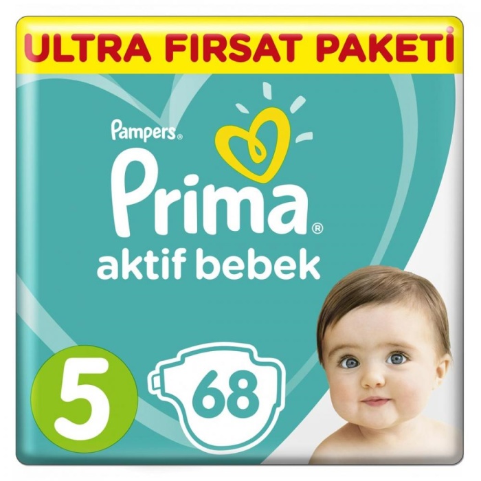 Prima Aktif Bebek Bezi 5 Beden Junior 11-16 Kg 68li Ultra Fırsat Paketi