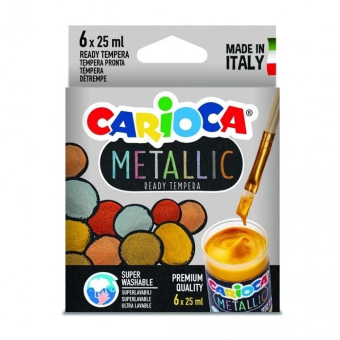 Carioca Metalik Yıkanabilir Tempera Suluboya 6lı