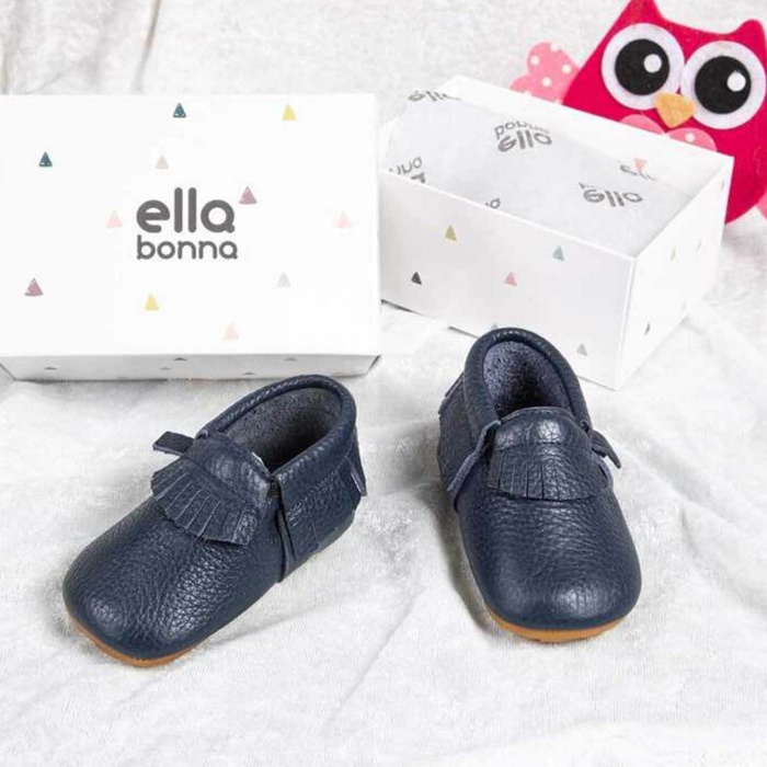Ella Bonna Bebek Ayakkabısı Hakiki Deri Mokasen Lacivert 23