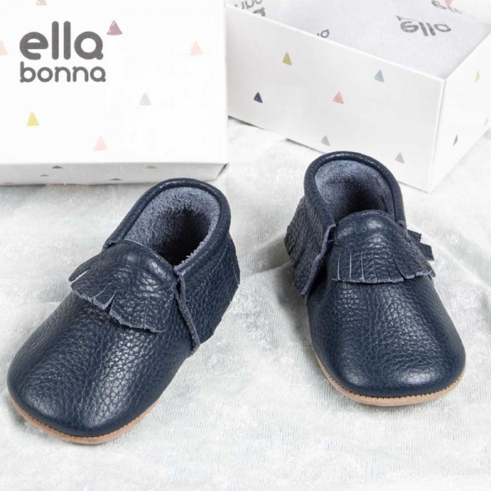 Ella Bonna Bebek Ayakkabısı Hakiki Deri Mokasen Lacivert 19
