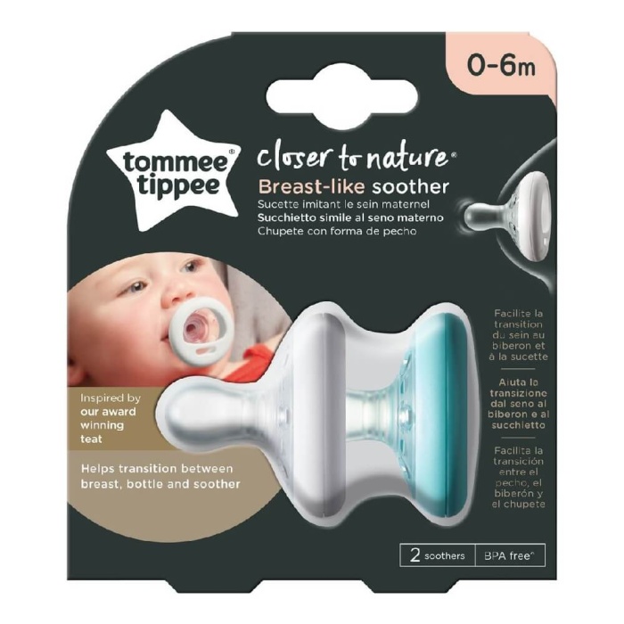 Tommee Tippee Breastlike Emzik 2li 0-6 Ay Mavi - Beyaz