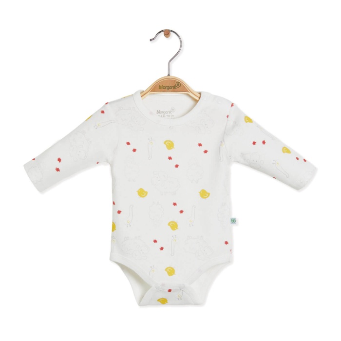 Bibaby Organik Body Moons Live Sarı - Gri Melanj 18-24Ay