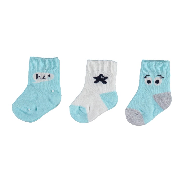 Bibaby Organik Çorap Soket 3lü Hi Mint 0-3 Ay