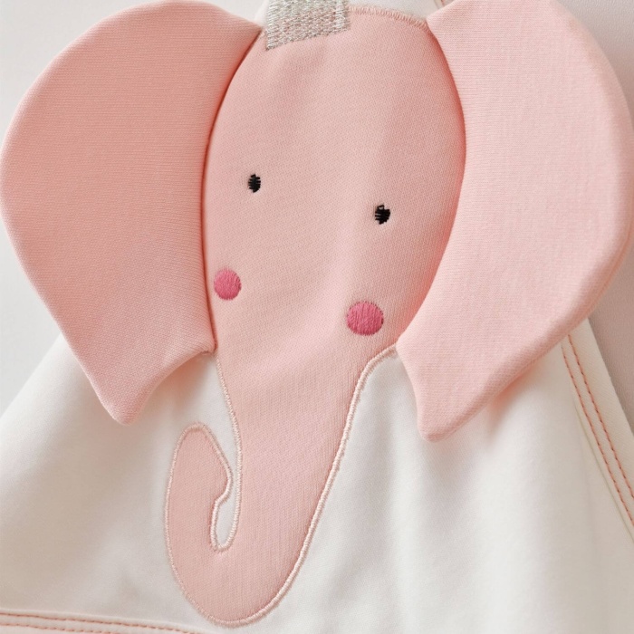 Bibaby Havlu Princess Elephant Ekru - Pembe