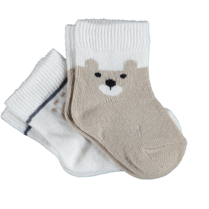 Bibaby Organik Çorap Soket 2li Happy Bear Kahve 24-36Ay