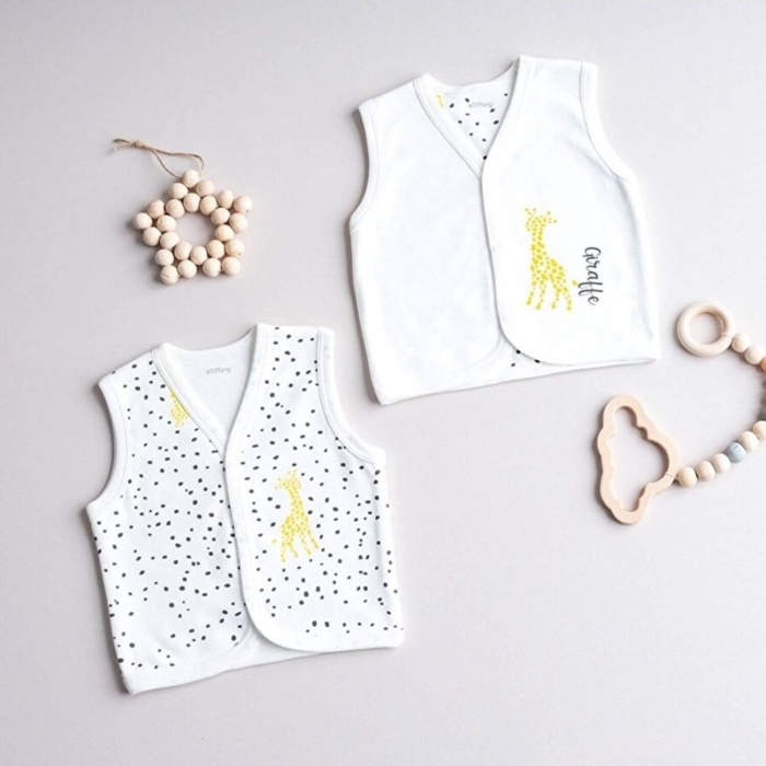 Tiffany Yelek 2li Giraffe Theme Ekru 12-18Ay