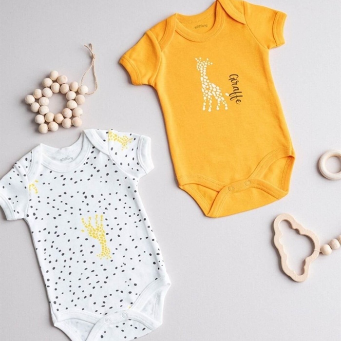 Tiffany Body Yarım Kol 2li Giraffe Theme 24-36Ay