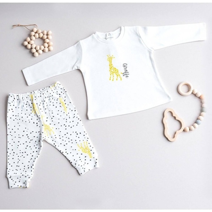 Tiffany 2li Takım Giraffe Theme Ekru 24-36Ay