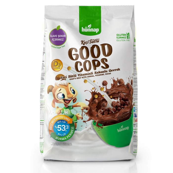 Hünnap Keçi Sütlü Goodcops Vitaminli Kakaolu Gevrek 300 gr