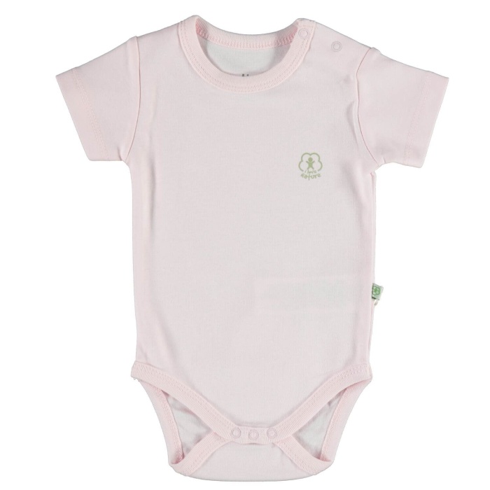 Bibaby Organik Body Kısa Kol Basic Nature Pembe 18-24Ay