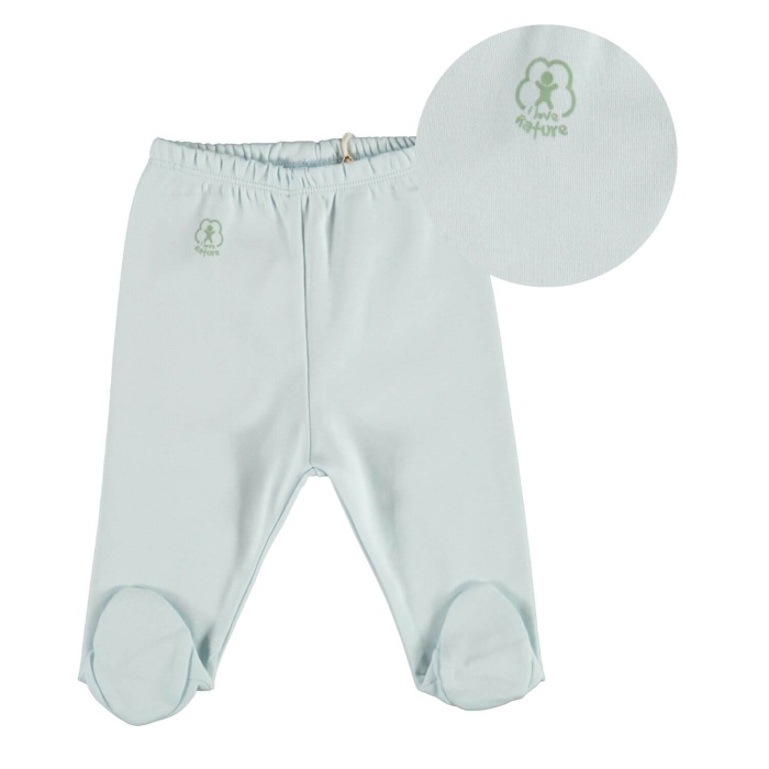 Bibaby Organik Pantolon Patikli Basic Nature Mavi 9-12 AY