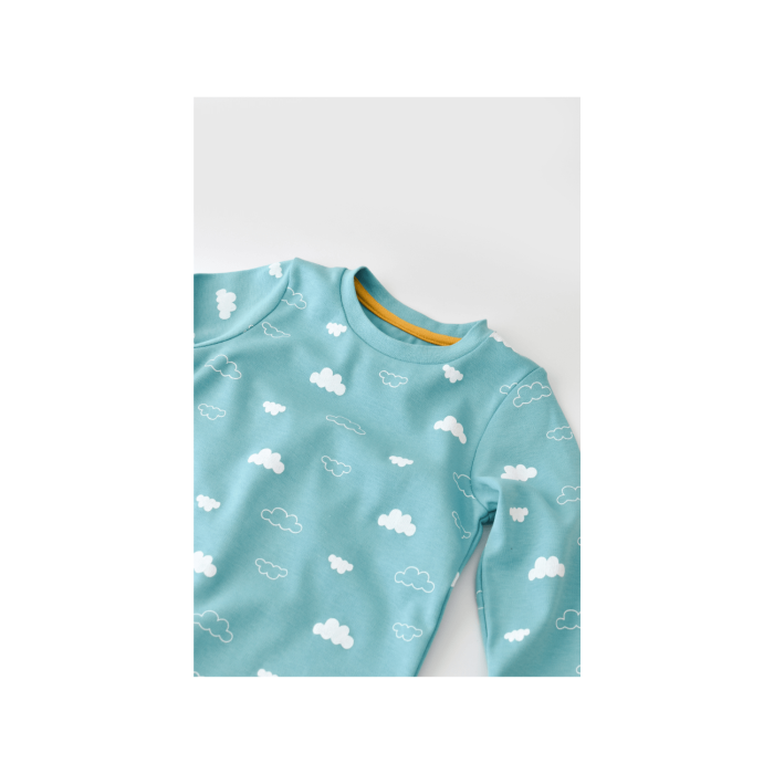 Bibaby Pijama Takımı Cute Cloudy Mint 6-7Yaş