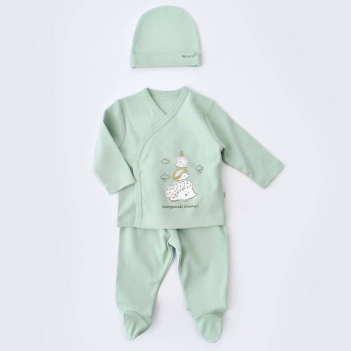 Bibaby Organik Zıbın Takımı 3lü Happ6y Always Yeşil 3-6 Ay