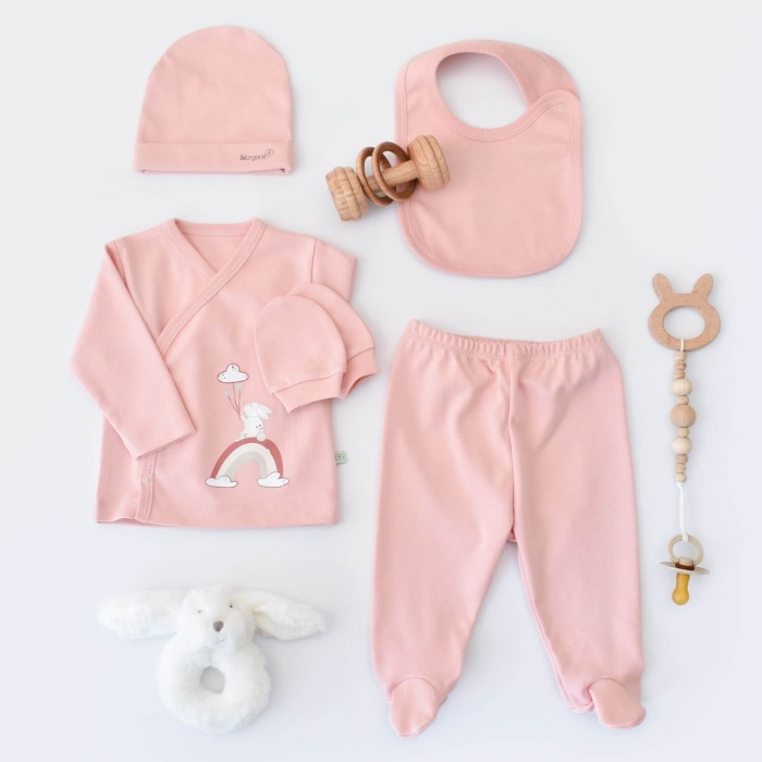 Bibaby Organik Hastane Çıkışı 5li Live Color Rabbit Somon 0-3 Ay