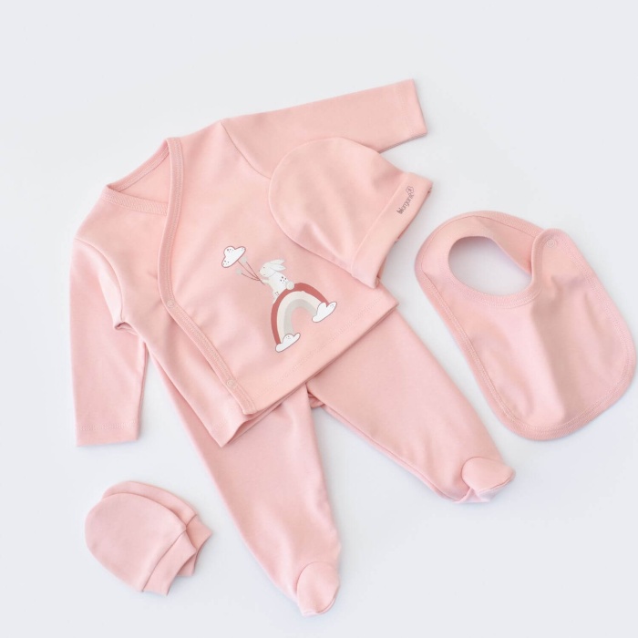 Bibaby Organik Hastane Çıkışı 5li Live Color Rabbit Somon 0-3 Ay