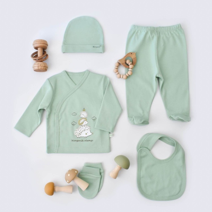 Bibaby Organik Hastane Çıkışı 5li Happy Always Yeşil 0-3 Ay