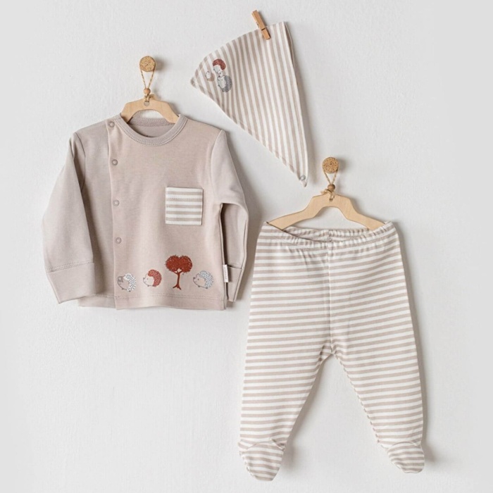 Andy Wawa Zıbın Takımı Organik Newborn Baby Bej 0-3 Ay