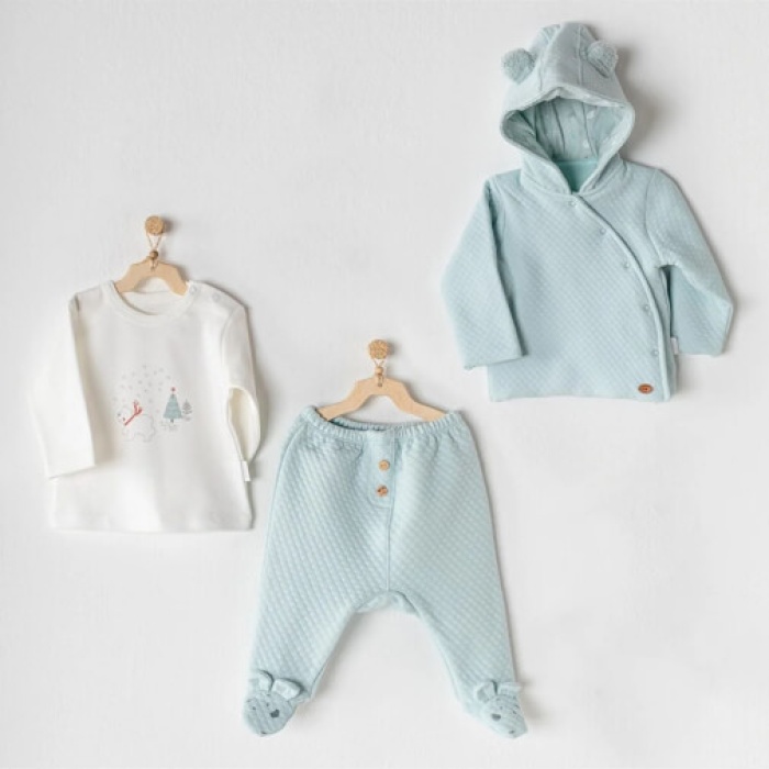 Andy Wawa 3lü Takım Little Polar Bear Mint 0-3 Ay